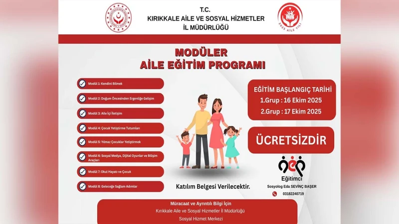 Ebeveynlere özel modüler aile eğitim programı başlıyor