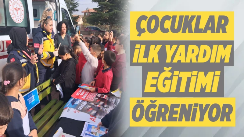 Çocuklar ilk yardım eğitimi öğreniyor