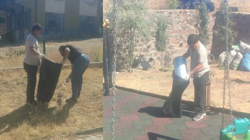 Keskin’de park ve bahçeler temizleniyor