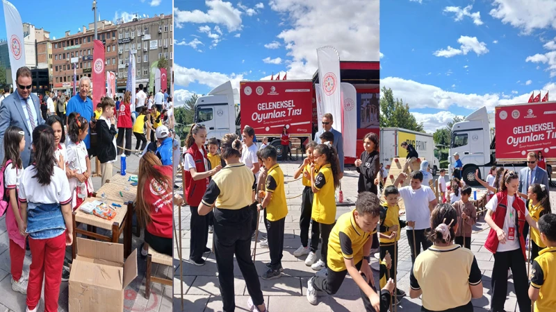 Meydanda geleneksel çocuk oyunları