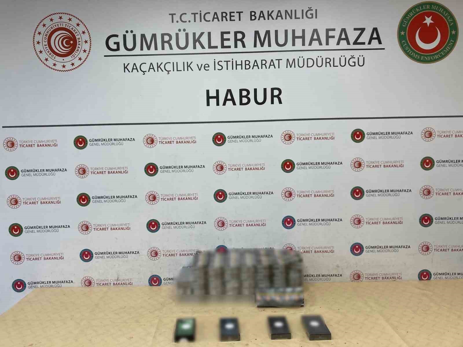 Habur Sınır Kapısı’nda bin 250 paket kaçak sigara ele geçirildi