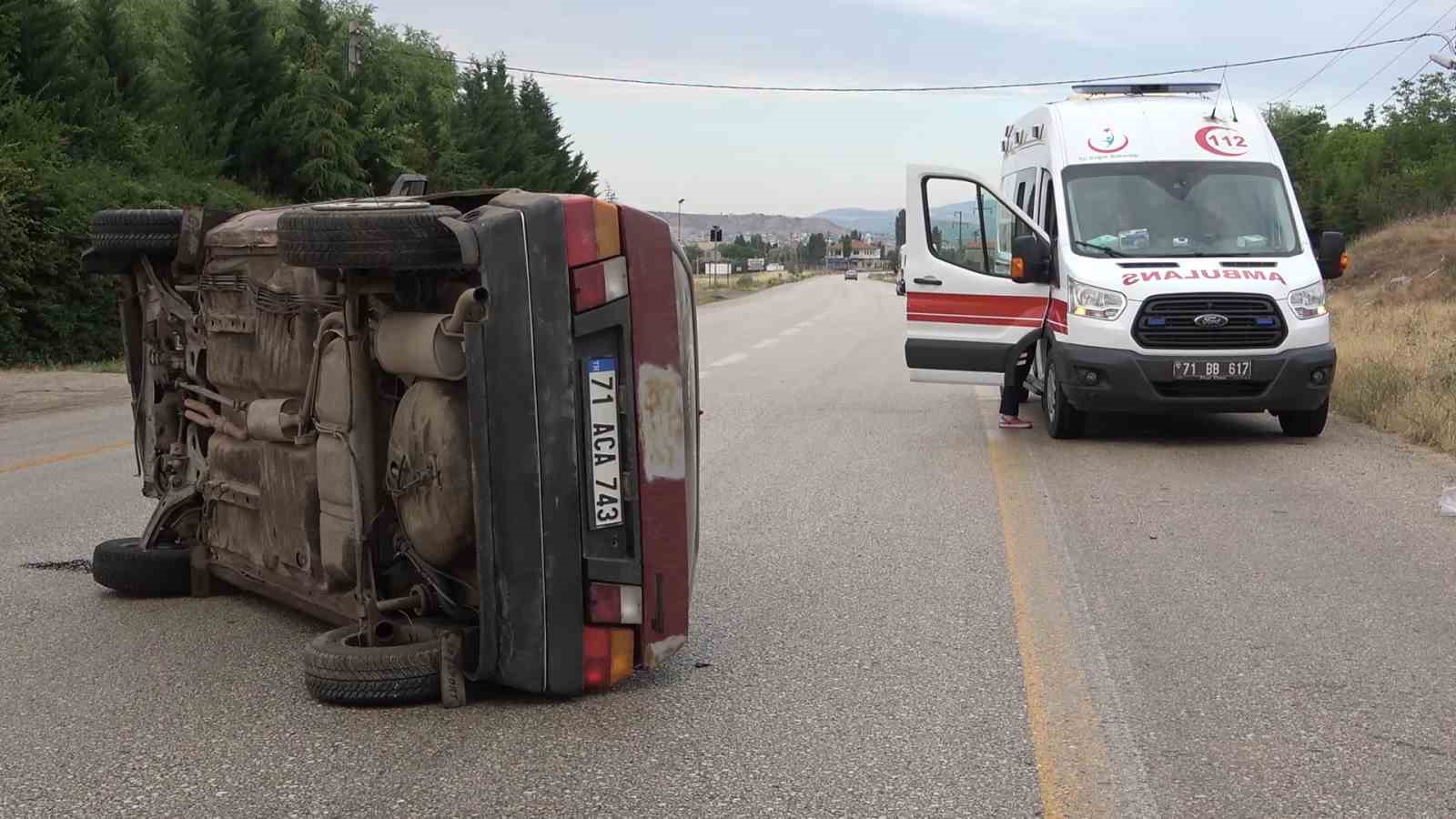 Kontrolden çıkan otomobil takla attı: 1 yaralı