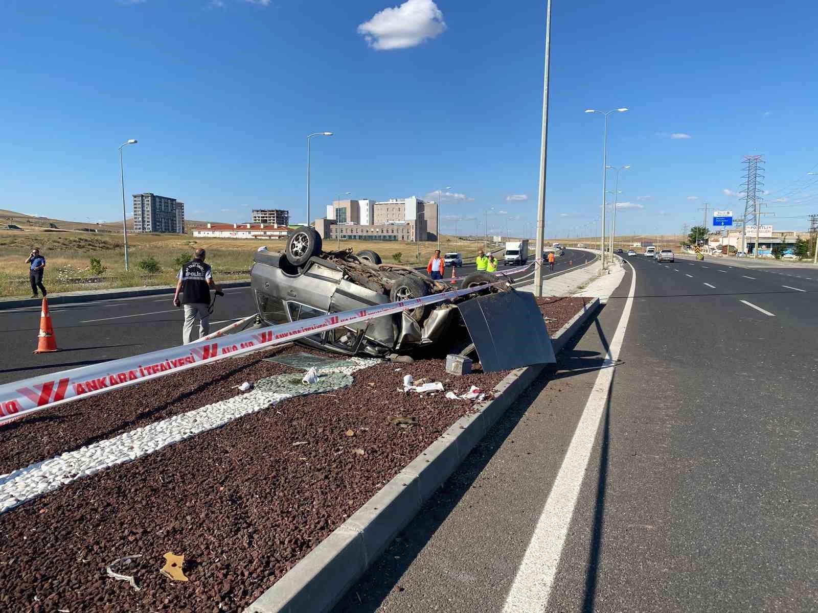 Ankara’da otomobil takla attı: 1 ölü