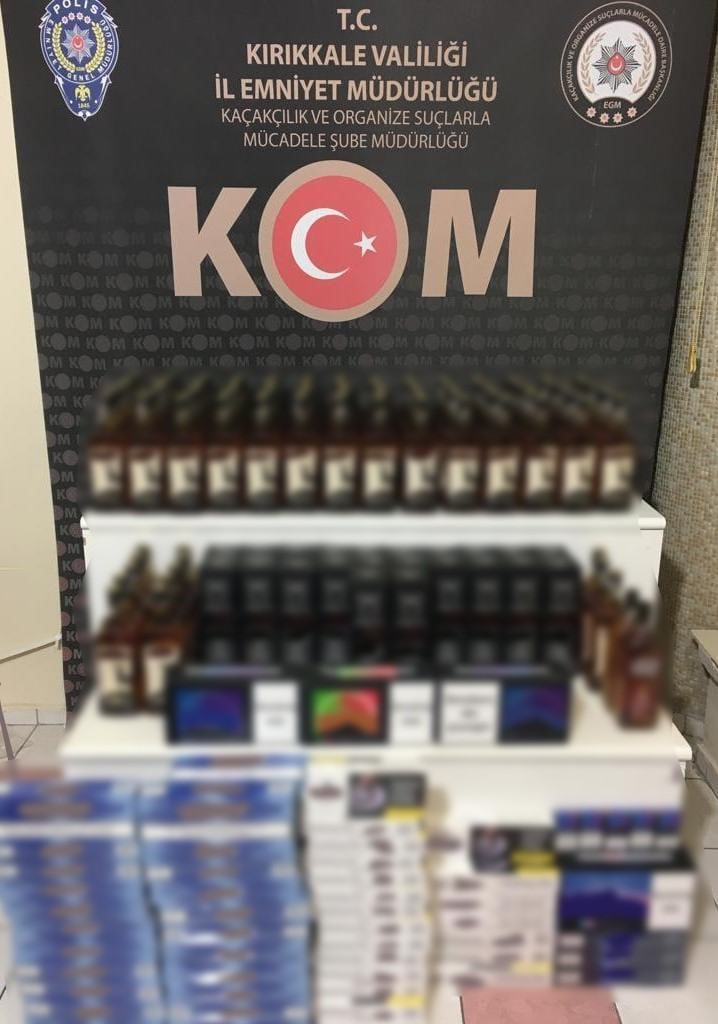 Kırıkkale’de 1 milyon 260 bin makaron ve 172 litre kaçak içki ele geçirildi