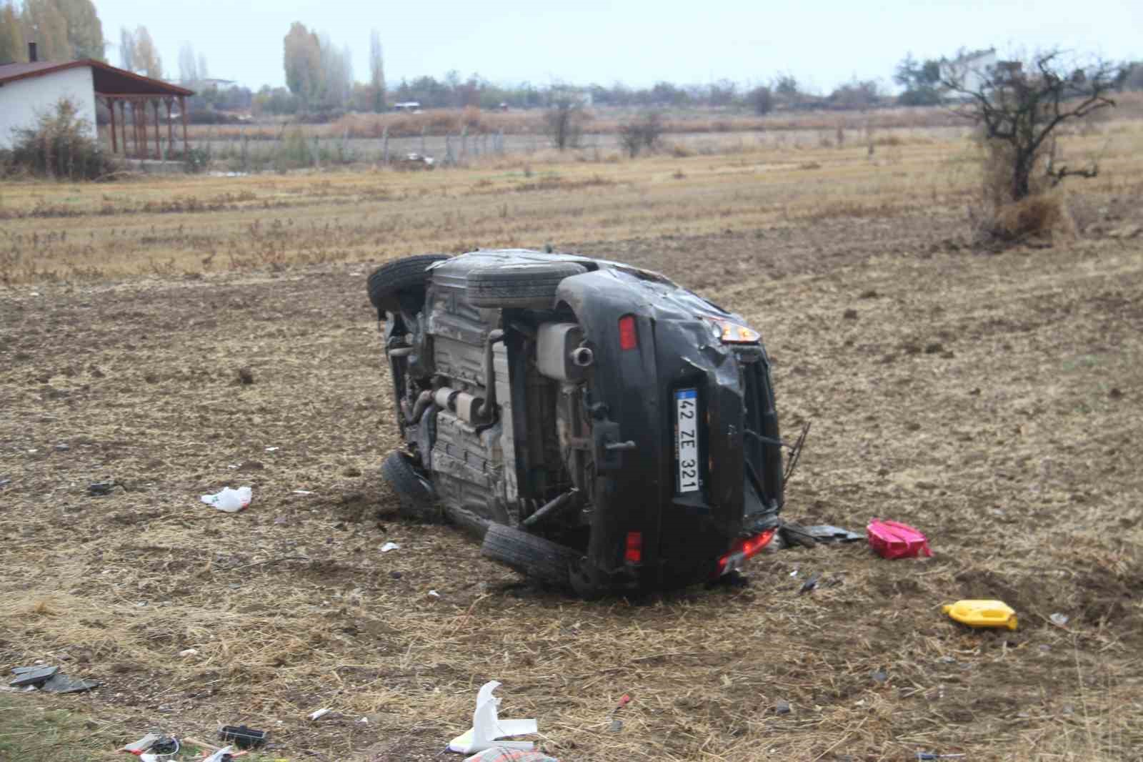 Konya’da otomobil takla attı: 1 ölü, 4 yaralı