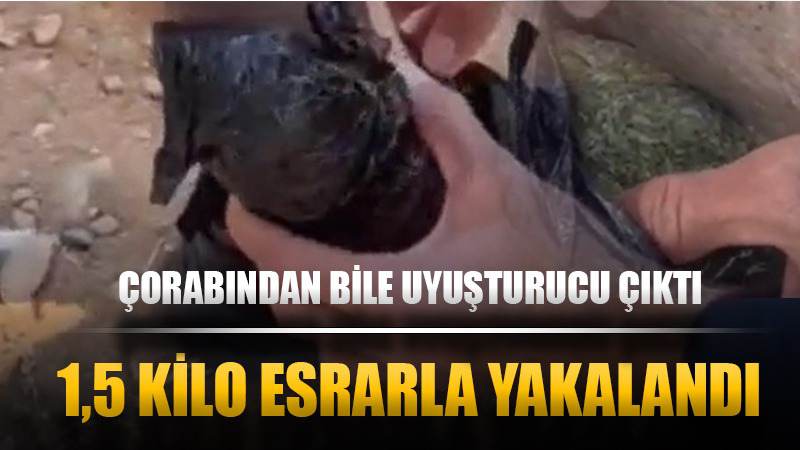 1,5 kilogram kubar esrarla yakalandı, çorabından bile çıktı