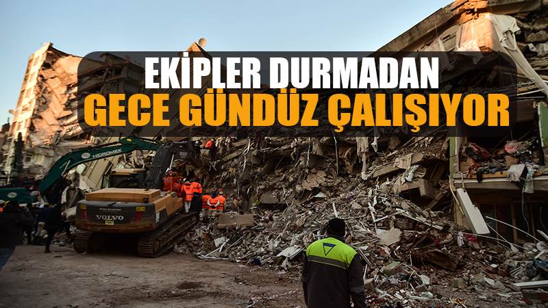 Ekiplerin gece gündüz çalışmaları havadan dron ile görüntülendi