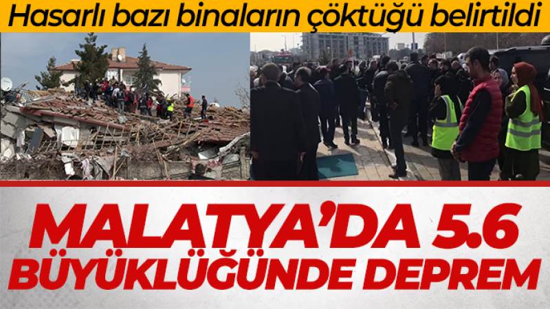 Malatya'da 5.6 büyüklüğünde deprem