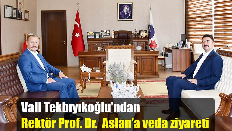 Vali Tekbıyıkoğlu’ndan Rektör Prof. Dr.  Aslan’a veda ziyareti