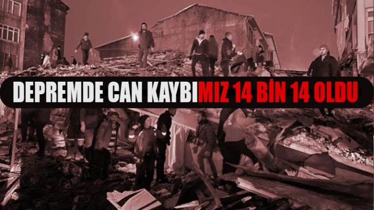 Cumhurbaşkanı Erdoğan, depremde 14 bin 14 kişinin hayatını kaybettiğini, 63 bin 794 kişinin yaralandığını açıkladı.