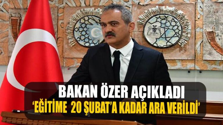 Türkiye’de eğitime 20 Şubat’a kadar ara