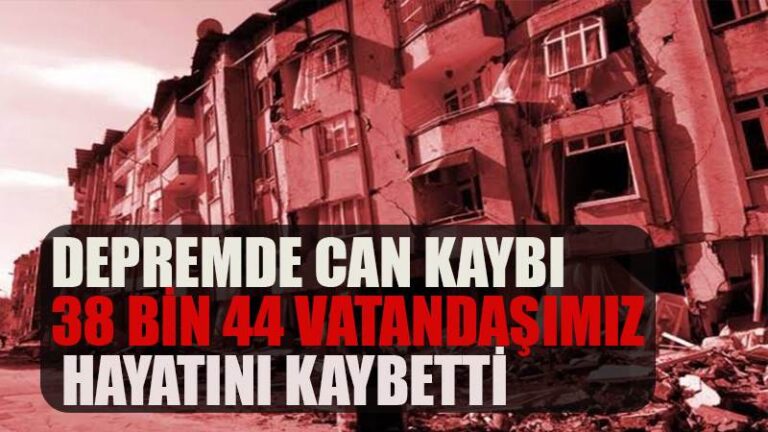 AFAD: ‘Depremde 38 bin 44 vatandaşımız hayatını kaybetmiştir’