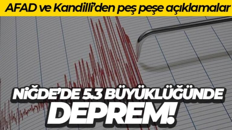 Niğde’de de korkutan deprem!