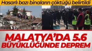 Malatya’da 5.6 büyüklüğünde deprem