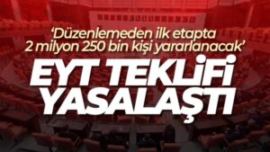EYT ile ilgili düzenlemeyi içeren kanun teklifi TBMM Genel Kurulu’nda kabul edilerek yasalaştı