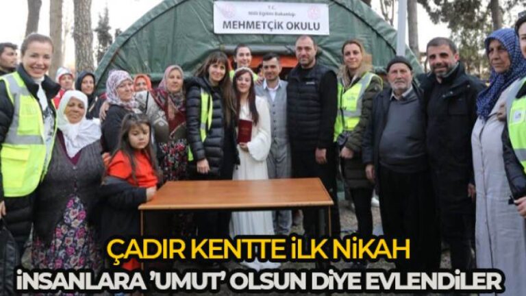 Çadır kentte ilk nikah: İnsanlara ‘umut’ olsun diye evlendiler