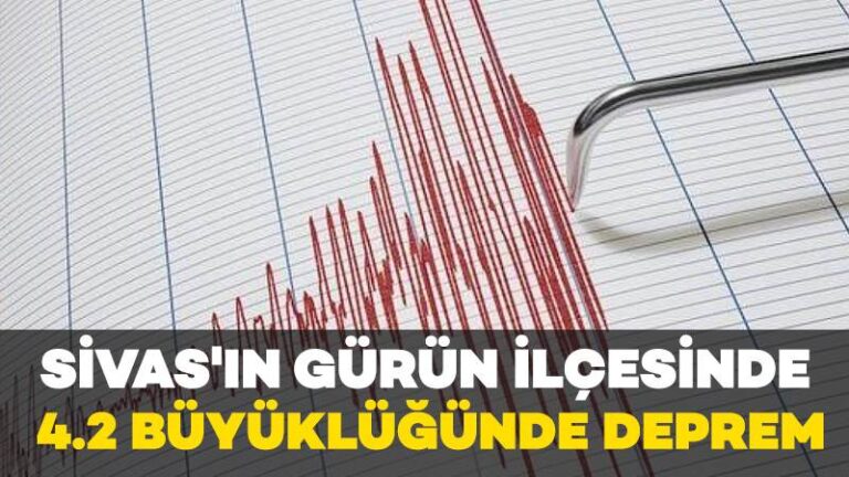 Sivas’ın Gürün ilçesinde 4,2 büyüklüğünde deprem
