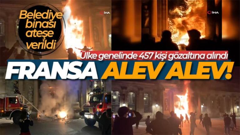 Fransa’da Bordeaux Belediye binası ateşe verildi