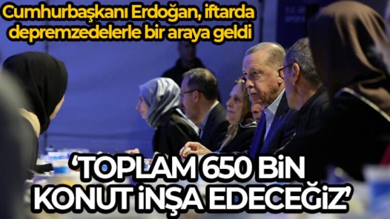 Cumhurbaşkanı Erdoğan: ‘Amacımız 650 bin konut inşa ederek deprem bölgesini ayağa kaldırmak’