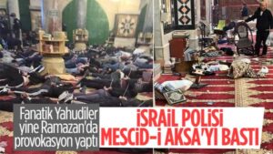 İsrail polisinden Mescid-i Aksa’ya baskın: Çok sayıda Filistinli yaralandı