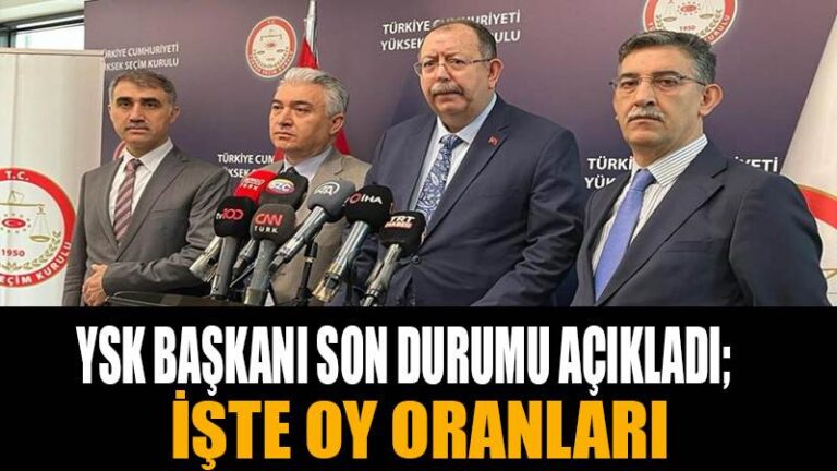 YSK Başkanı son durumu açıkladı… Sandıkların yüzde 99,4’ü açıldı: İşte oy oranları