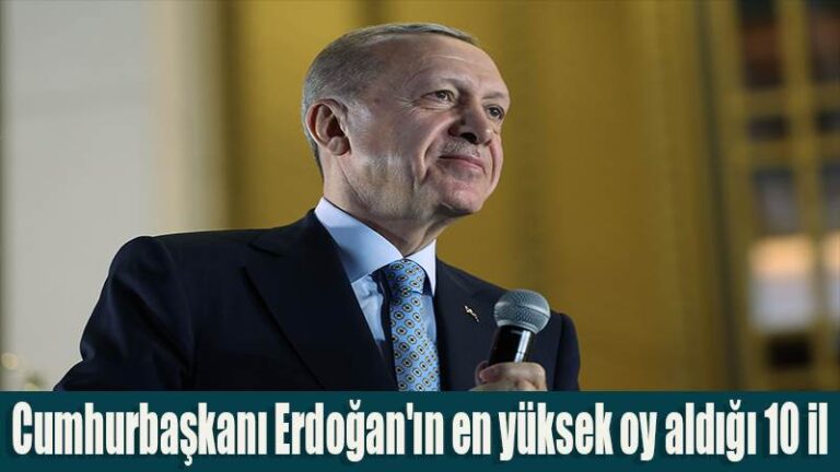 Cumhurbaşkanı Erdoğan’ın en yüksek oy aldığı 10 il