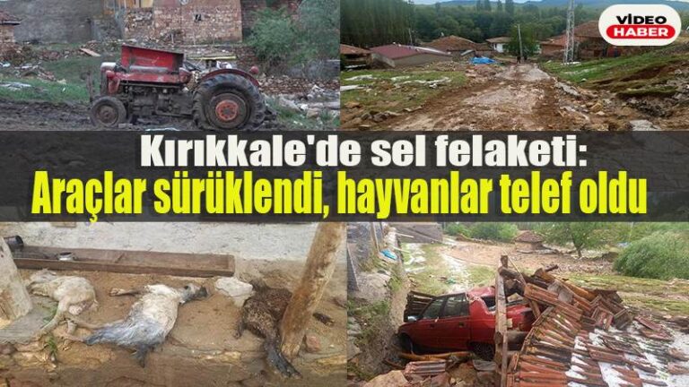 Kırıkkale’de sel felaketi: Araçlar sürüklendi, hayvanlar telef oldu