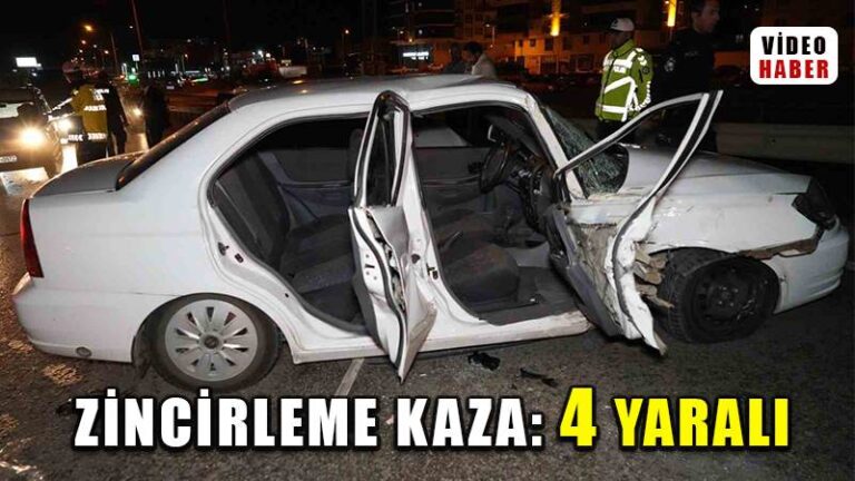 Kepçe ile 2 otomobilin karıştığı kazada araçlar hurdaya döndü: 4 yaralı