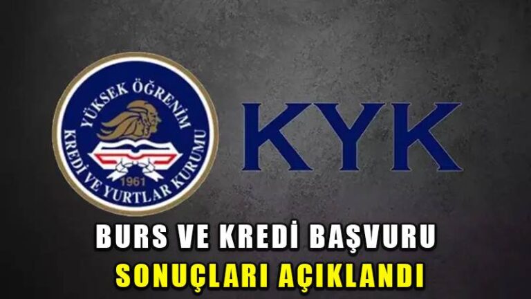 KYK Burs ve Kredi sonuçları açıklandı