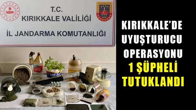 Jandarmanın yaptığı uyuşturucu operasyonunda 1 şüpheli tutuklandı
