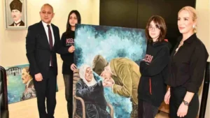 Geleceğin sanatçıları Atatürk’ü tabelalara yansıttı