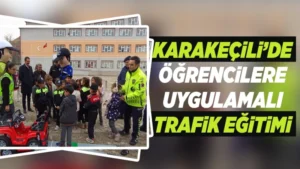 Karakeçili’de öğrencilere uygulamalı trafik eğitimi