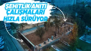 Şehitlik Anıtı çalışmaları hızla sürüyor