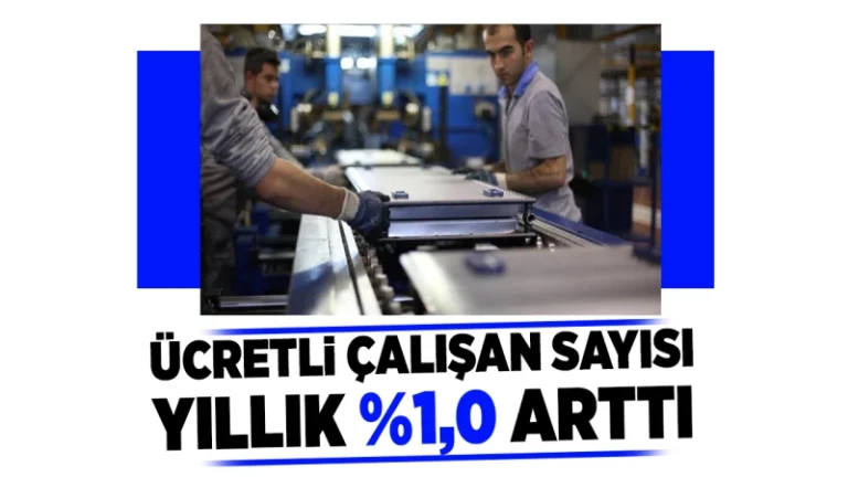 Ücretli çalışan sayısı yıllık %1,0 arttı