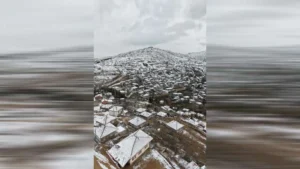 Dinek Dağı kar yağışıyla bir başka güzel