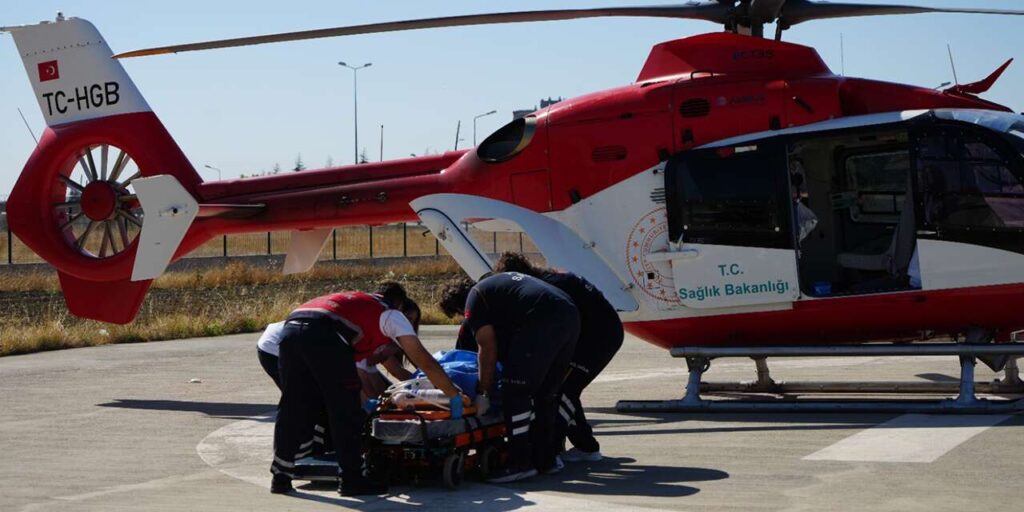 Kırıkkale’de zamanla yarış! 2 çocuk hava ambulansıyla sevk edildi