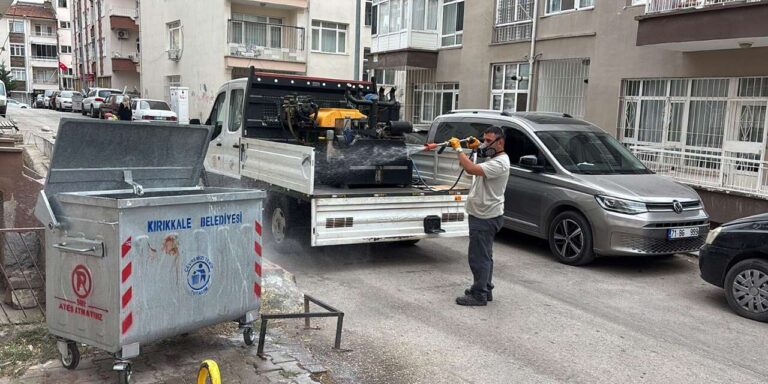 Kırıkkale’de parktan rögar kapaklarına kadar ilaçlama başladı