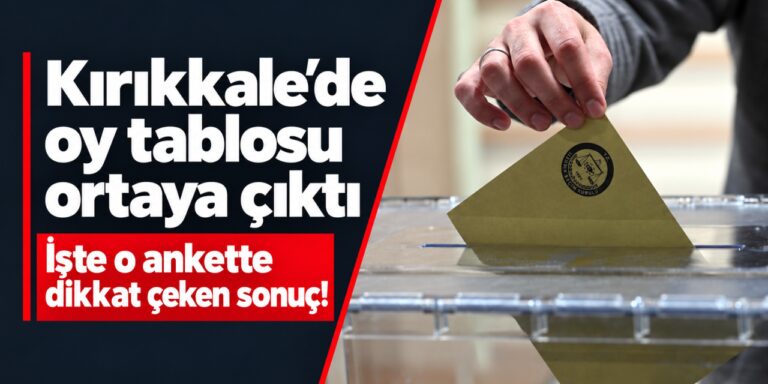 Kırıkkale anketinde kim önde? Oy oranları ve milletvekili senaryosu paylaşıldı