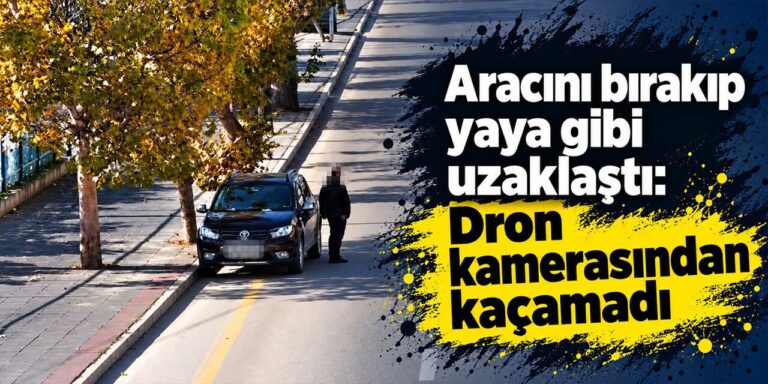 Trafik denetimindeki ilginç anlar dron kamerasında